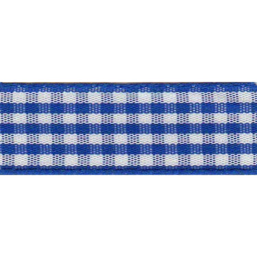 Berisfords Ribbon Gingham Ribbon: 15mm: Royal. Price per metre.  - The Sewing Studio for sale UK - The Sewing Studio