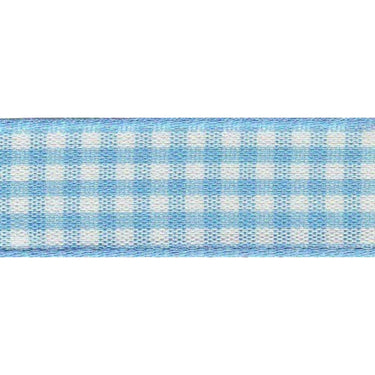 Berisfords Ribbon Gingham Ribbon: 15mm: Sky. Price per metre  - The Sewing Studio for sale UK - The Sewing Studio