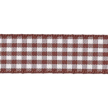 Berisfords Ribbon Gingham Ribbon: Brown: 25mm wide: Price per metre.  - The Sewing Studio for sale UK - The Sewing Studio