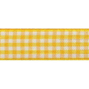 Berisfords Ribbon Gingham Ribbon: Gold: 25mm wide: Price per metre.  - The Sewing Studio for sale UK - The Sewing Studio