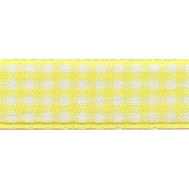 Berisfords Ribbon Gingham Ribbon: Lemon Yellow: 15mm wide. Price per metre.  - The Sewing Studio for sale UK - The Sewing Studio