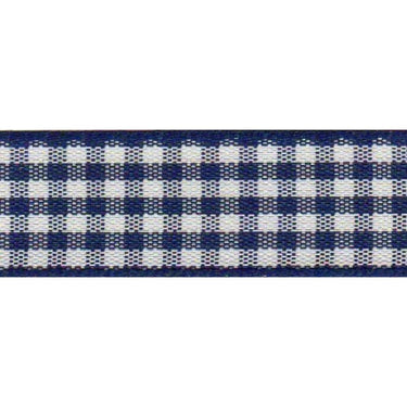 Berisfords Ribbon Gingham Ribbon: Navy: 10mm wide. Price per metre.  - The Sewing Studio for sale UK - The Sewing Studio