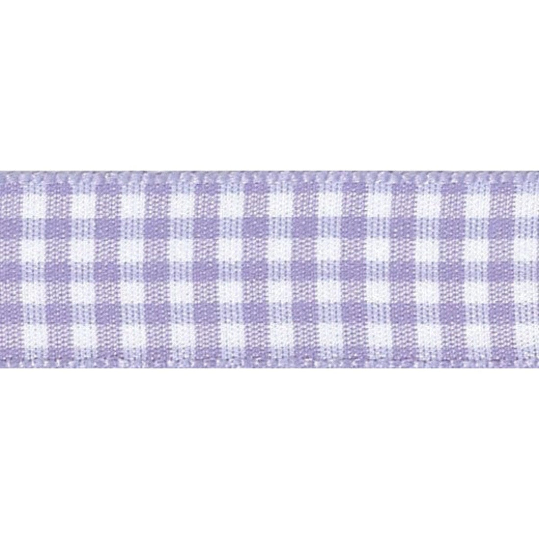 Berisfords Ribbon Gingham Ribbon: Orchid Purple: 15mm wide. Price per metre.  - The Sewing Studio