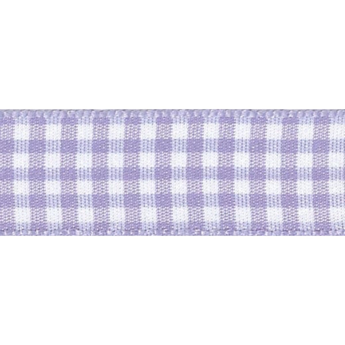 Berisfords Ribbon Gingham Ribbon: Orchid Purple: 15mm wide. Price per metre.  - The Sewing Studio