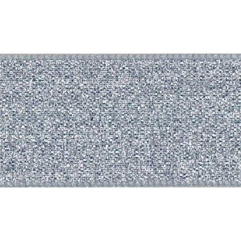 Berisfords Ribbon Lamé Ribbon: Silver: 3mm wide. Price per metre.  - The Sewing Studio