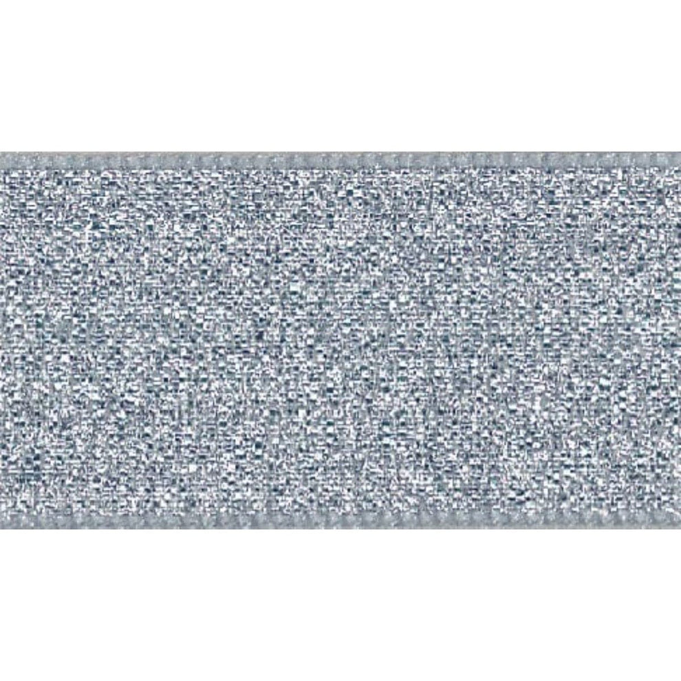 Berisfords Ribbon Lamé Ribbon: Silver: 3mm wide. Price per metre.  - The Sewing Studio