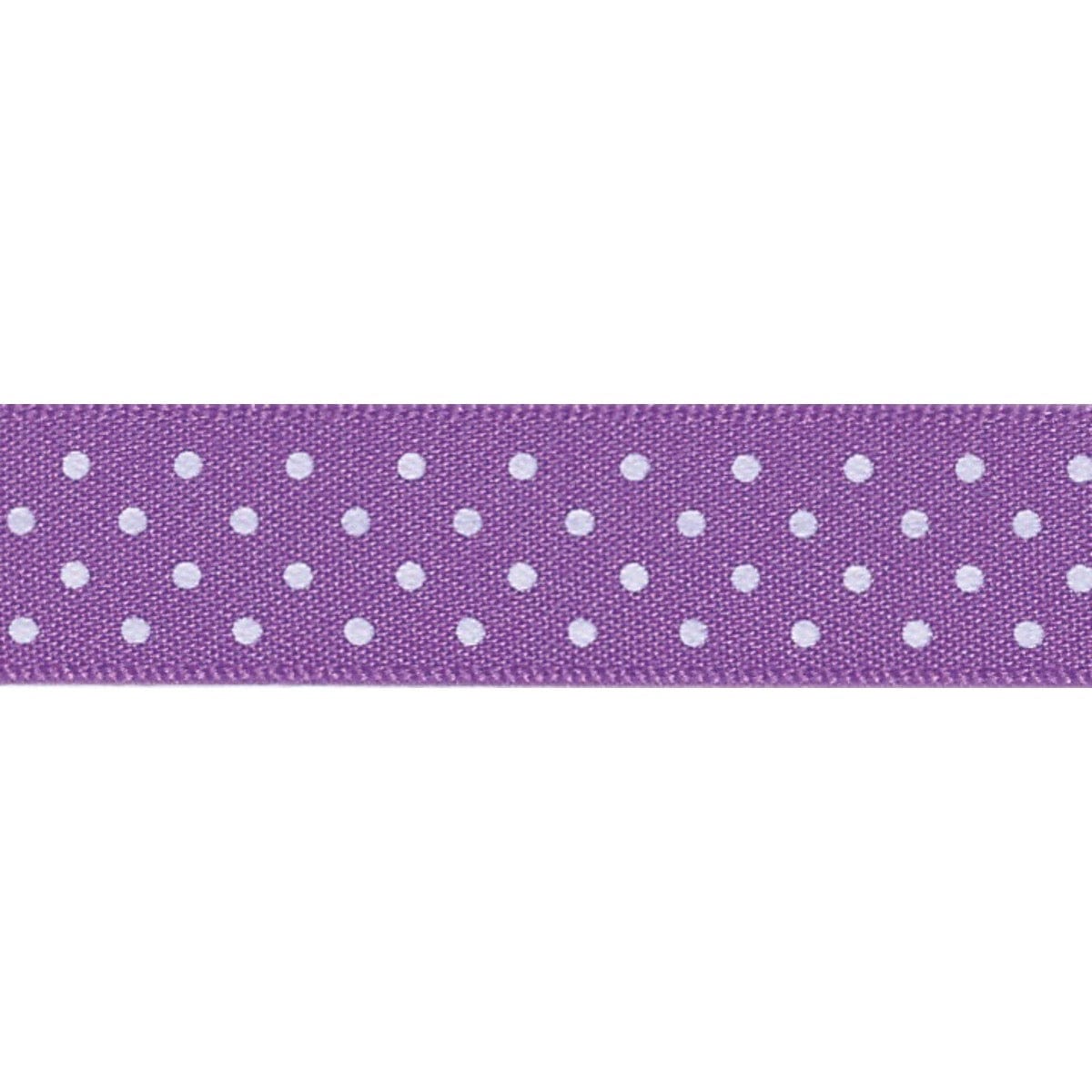 Berisfords Ribbon Micro Dot Ribbon: Purple and white 15mm wide: Price per metre.  - The Sewing Studio