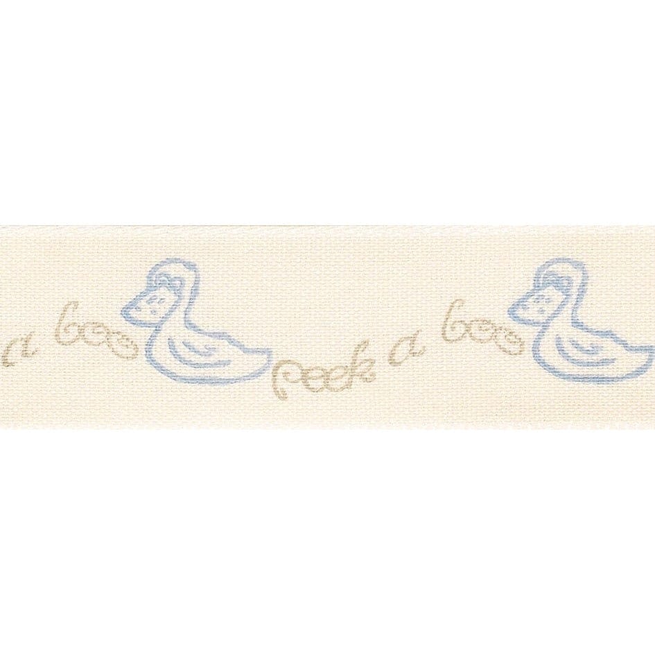 Berisfords Ribbon Peek-A-Boo Ribbon: 25mm wide: Blue Ducks. Price per metre.  - The Sewing Studio