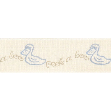 Berisfords Ribbon Peek-A-Boo Ribbon: 25mm wide: Blue Ducks. Price per metre.  - The Sewing Studio for sale UK - The Sewing Studio