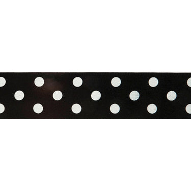 Berisfords Ribbon Polka Dot Ribbon: 25mm: Black. Price per metre.  - The Sewing Studio for sale UK - The Sewing Studio