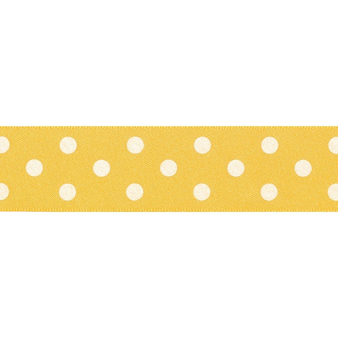 Berisfords Ribbon Polka Dot Ribbon: 25mm: Gold. Price per metre.  - The Sewing Studio