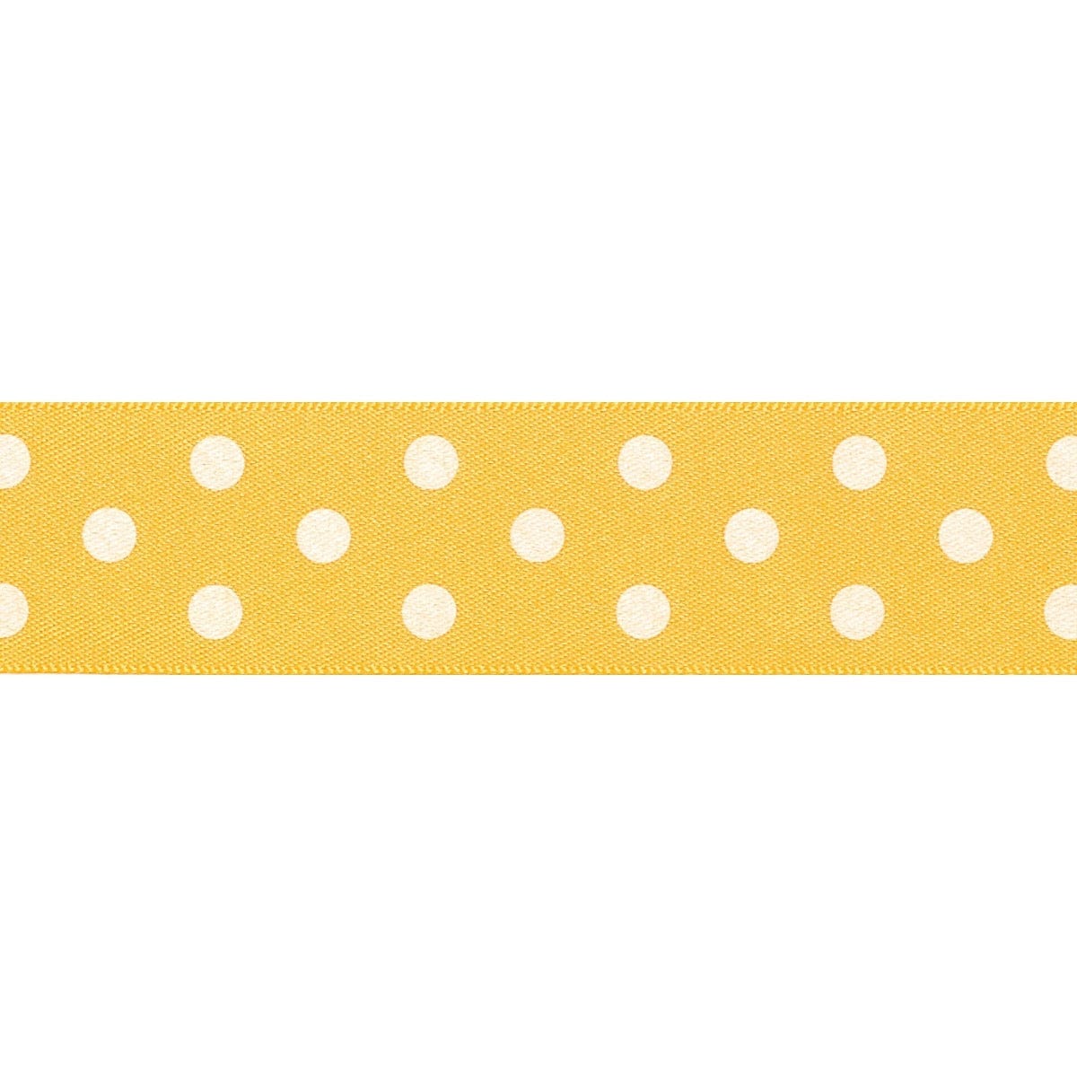 Berisfords Ribbon Polka Dot Ribbon: 25mm: Gold. Price per metre.  - The Sewing Studio