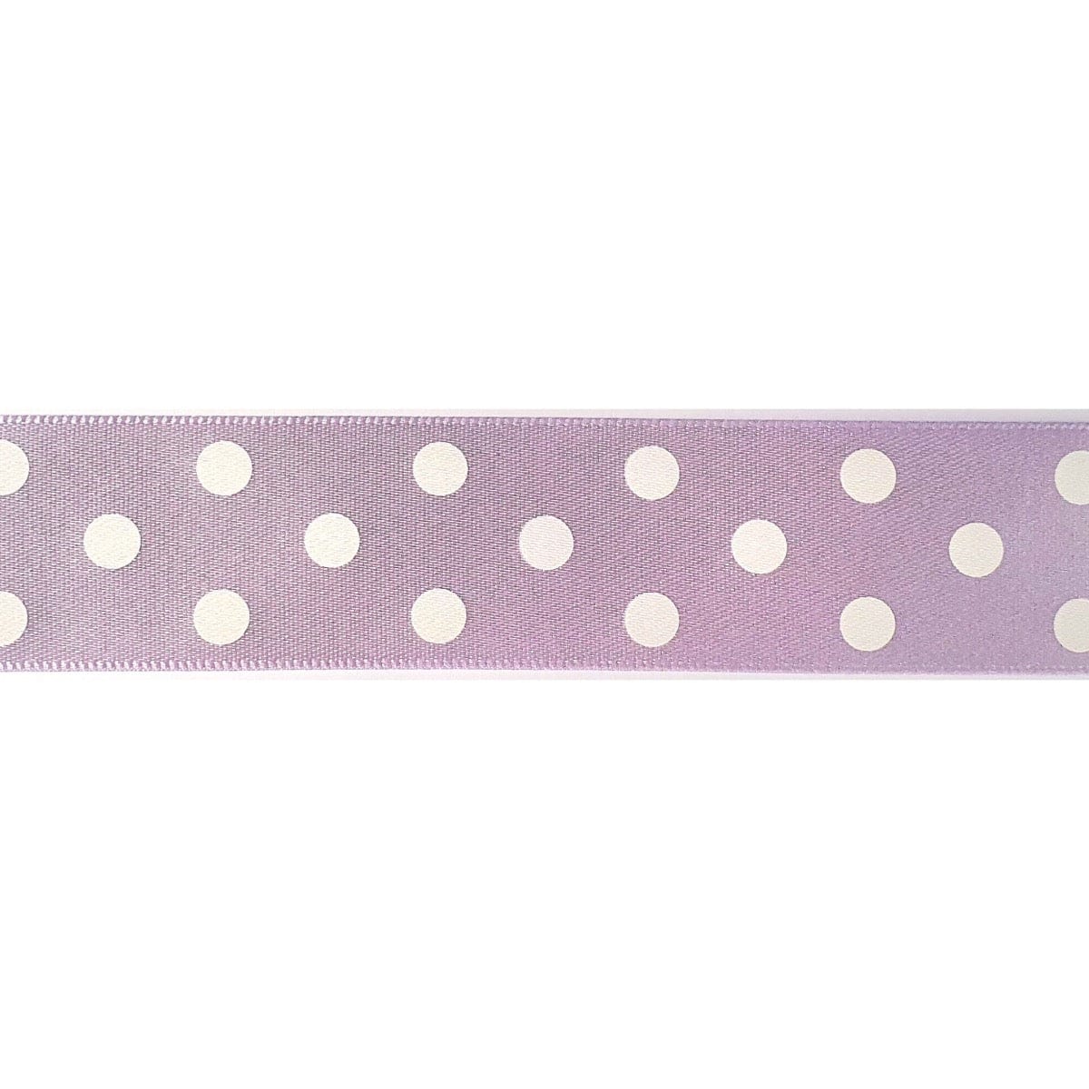 Berisfords Ribbon Polka Dot Ribbon: 25mm: Lilac. Price per metre.  - The Sewing Studio