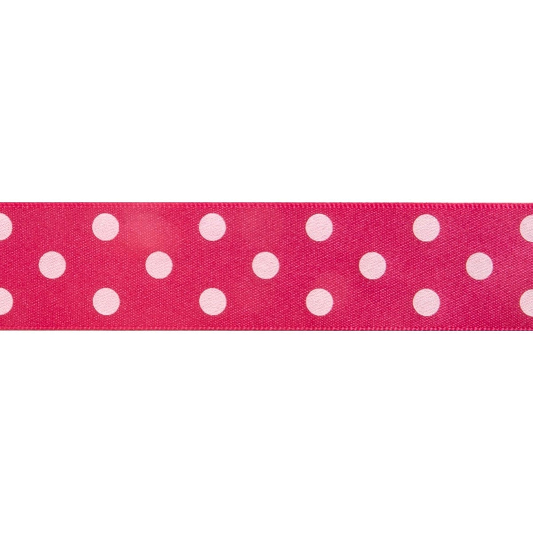 Berisfords Ribbon Polka Dot Ribbon: 25mm: Shocking Pink. Price per metre.  - The Sewing Studio