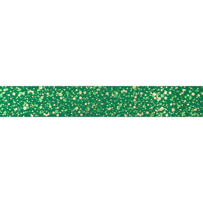 Berisfords Ribbon Sparkler Ribbon Hunter Green With Gold Metallic 25mm Wide  - The Sewing Studio