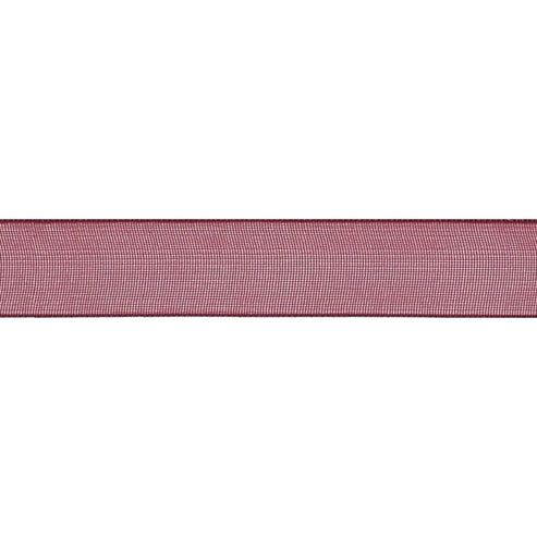 Berisfords Ribbon Super Sheer Ribbon: 25mm: Burgundy. Price per metre.  - The Sewing Studio