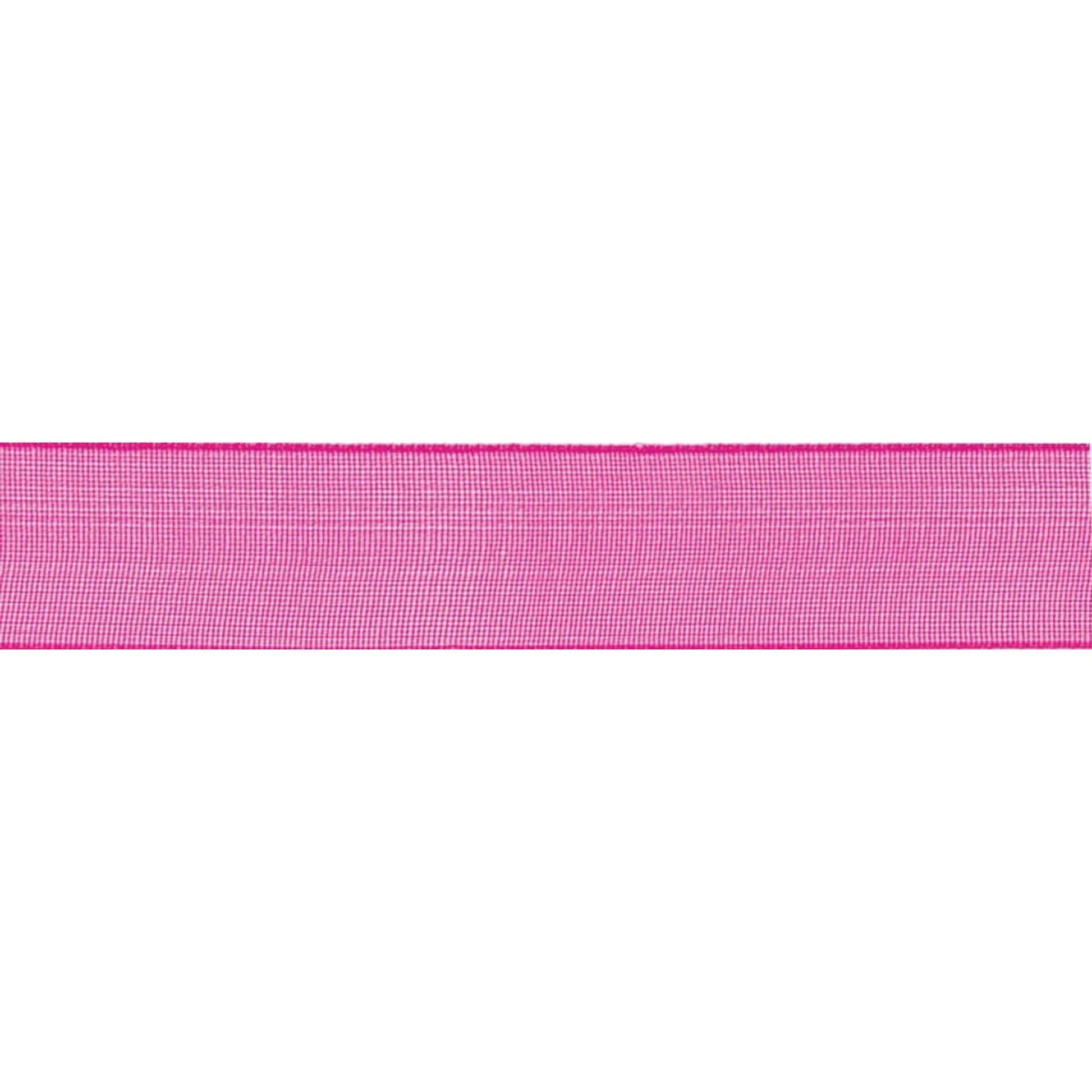 Berisfords Ribbon Super Sheer Ribbon: 25mm: Shocking Pink. Price per metre.  - The Sewing Studio