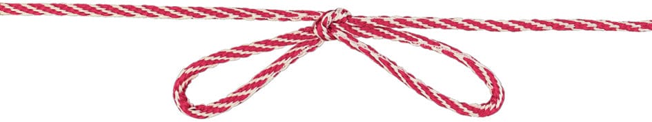 Berisfords Threads Bakers Twine: 3mm: Red and White. Price per metre.  - The Sewing Studio