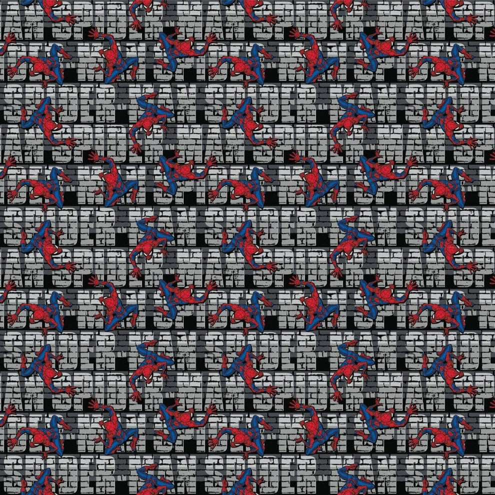 Camelot Fabrics Fabric Spiderman Wall Crawler Quilting Fabric Whole Bolt 10 Metres  - The Sewing Studio