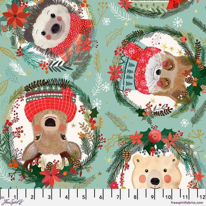 Christmas Squad Fabric Squad Wreaths Sage PWMC013