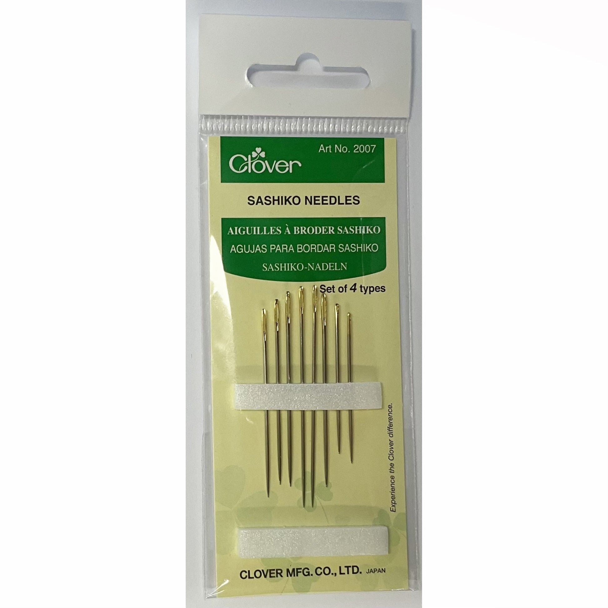 Clover Needles Clover Hand Sewing Needles: Sashiko: Pack of 8 (4 sizes)  - The Sewing Studio