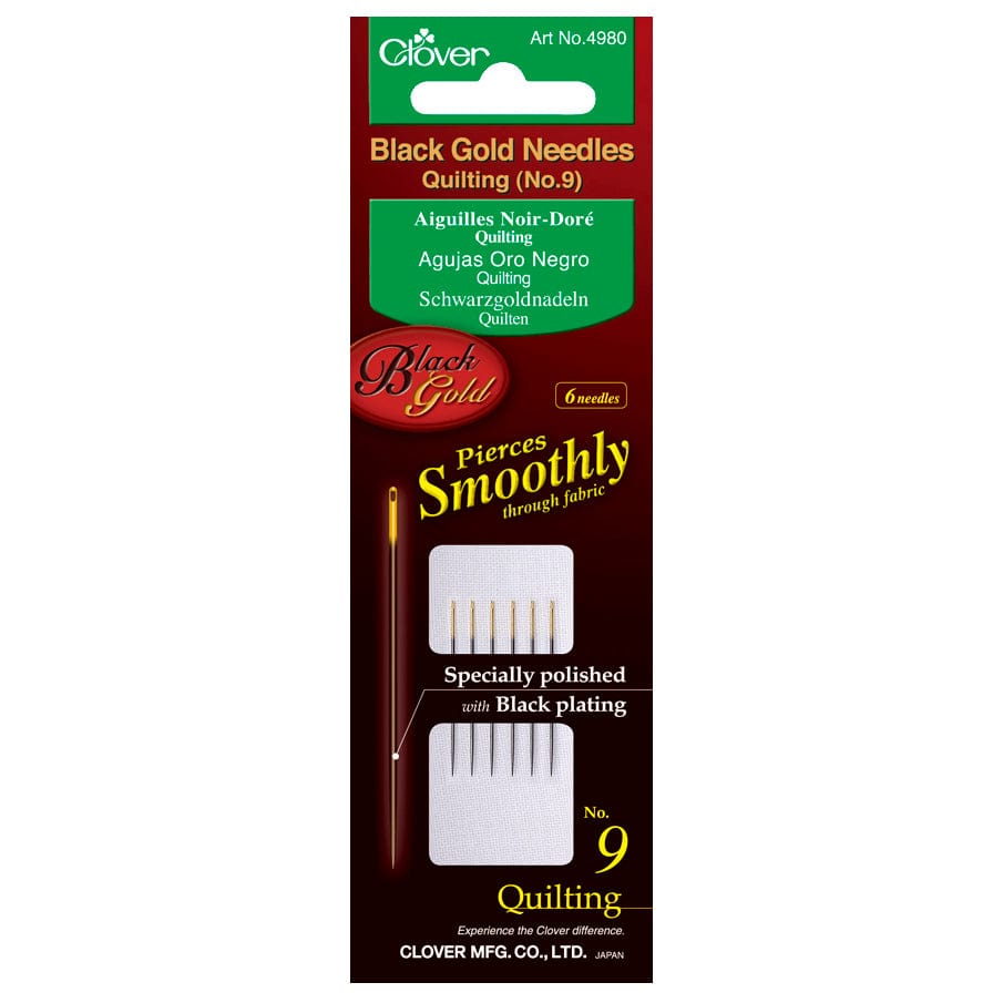 Clover Needles Hand Sewing Needles: Clover Black Gold: Quilting Size 9  - The Sewing Studio