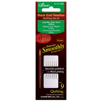 Clover Needles Hand Sewing Needles: Clover Black Gold: Quilting Size 9  - The Sewing Studio