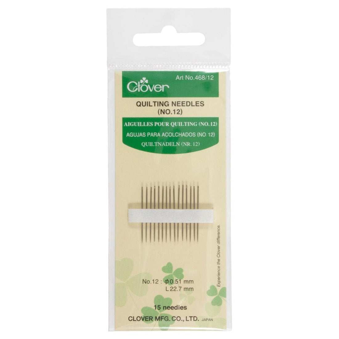 Clover Needles Hand Sewing Needles: Quilting Needles: Pack of 15  - The Sewing Studio