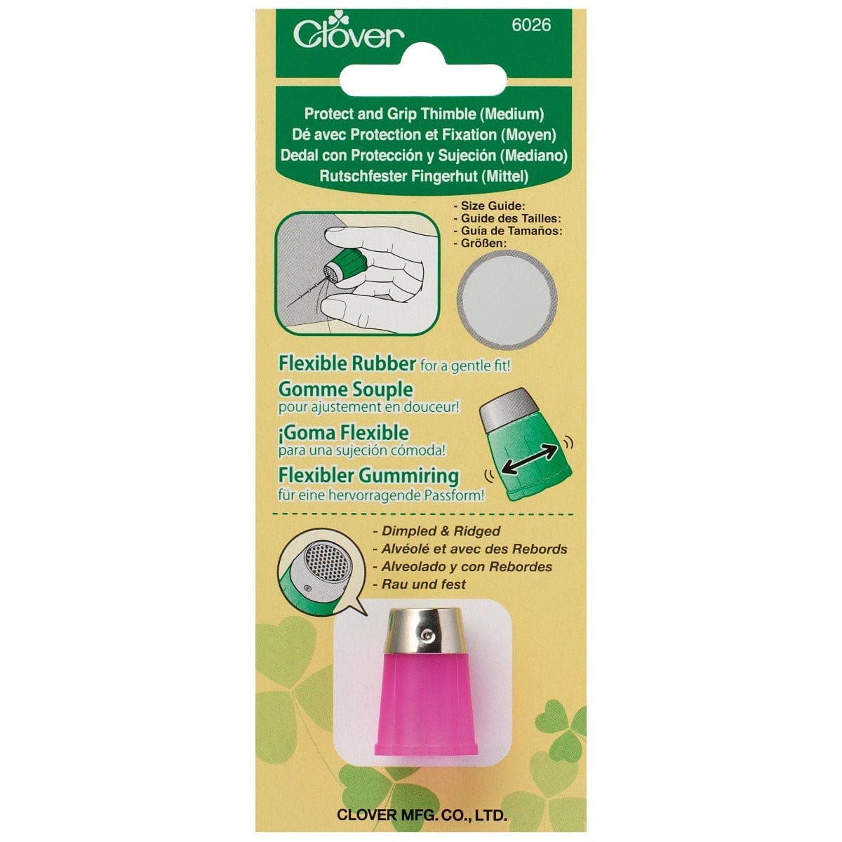 Clover Thimbles Clover Protect and Grip Thimble: Medium  - The Sewing Studio