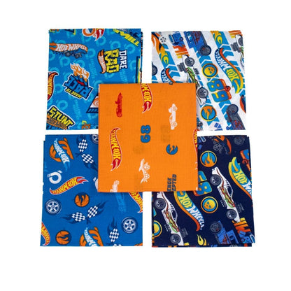 Craft Cotton Co Fabric Pre Cuts Hot Wheels Challenge Accepted Fat Quarter Pack  - The Sewing Studio