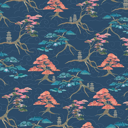 Craft Cotton Fabric Meditations On Japan Bonsai 3469-03