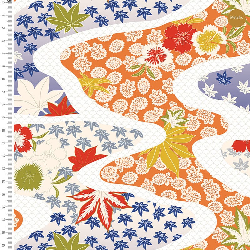 Craft Cotton Fabric V&A Serenity In Japan Trailing Leaves 3379-01  - The Sewing Studio