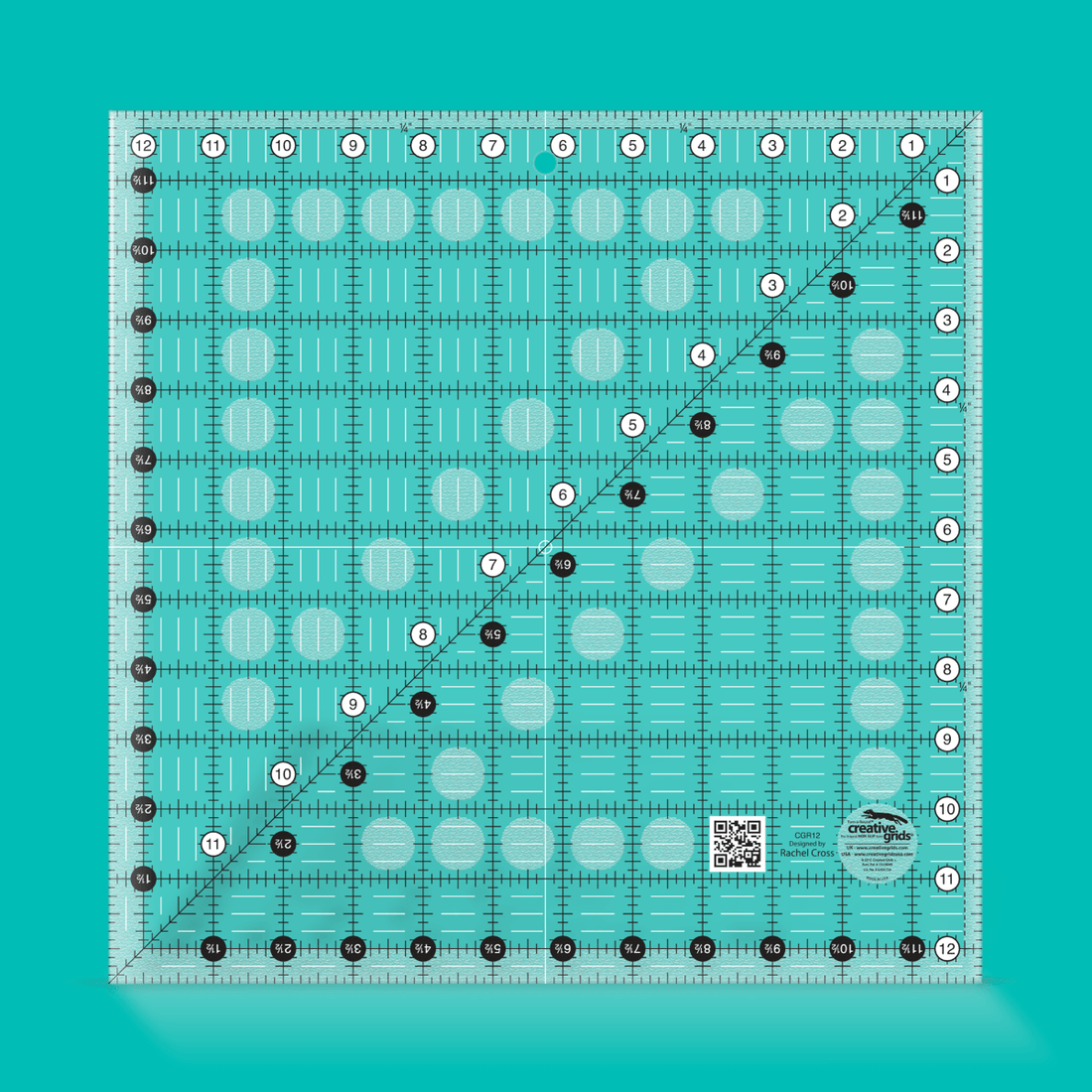 Creative Grids Rulers Stencils Templates Creative Grids Non slip: 12½" x 12½" Square Quilt Ruler  - The Sewing Studio