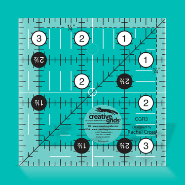 Creative Grids Rulers Stencils Templates Creative Grids Non slip: 3½" x 3½" Square Quilt Ruler  - The Sewing Studio for sale UK - The Sewing Studio