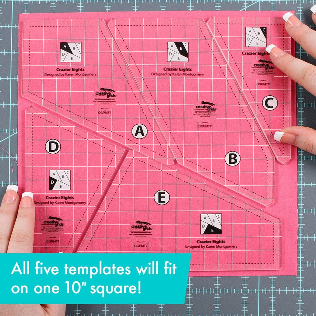 Creative Grids Rulers Stencils Templates Creative Grids Non slip: Crazier Eights Template Rulers  - The Sewing Studio