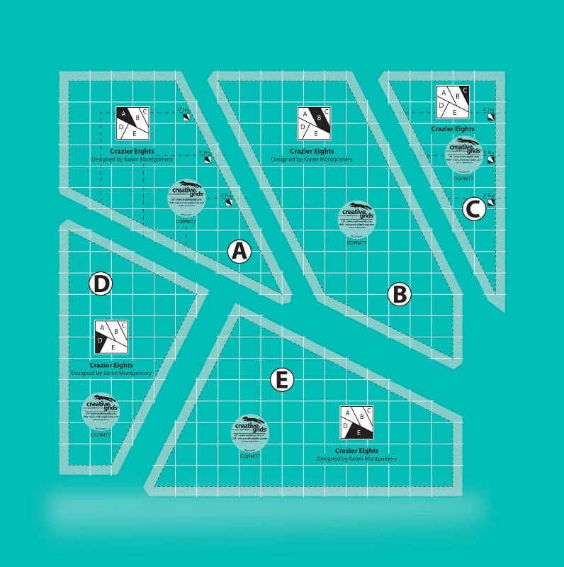 Creative Grids Rulers Stencils Templates Creative Grids Non slip: Crazier Eights Template Rulers  - The Sewing Studio