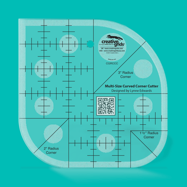 Creative Grids Rulers Stencils Templates Creative Grids Non slip: Curved Corner Cutter Ruler  - The Sewing Studio for sale UK - The Sewing Studio