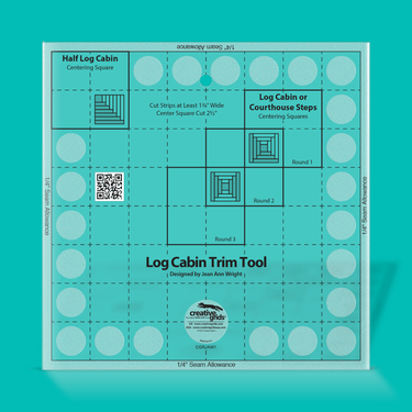 Creative Grids Rulers Stencils Templates Creative Grids Non slip: Log Cabin Trim Tool for 8" Finished Blocks  - The Sewing Studio for sale UK - The Sewing Studio