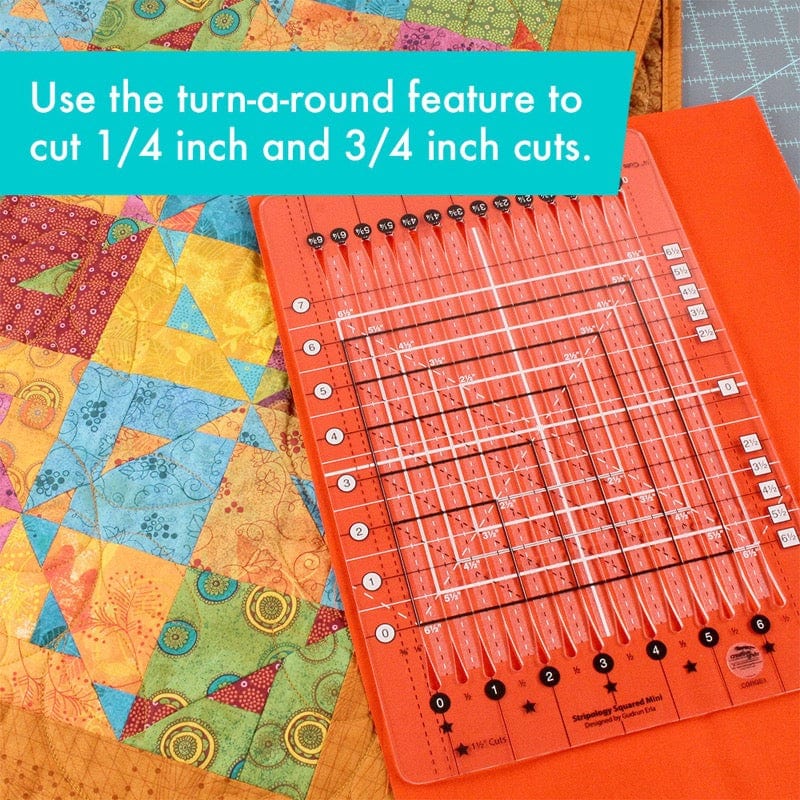 Creative Grids Rulers Stencils Templates Creative Grids Non slip: Stripology Mini Quilt Ruler  - The Sewing Studio