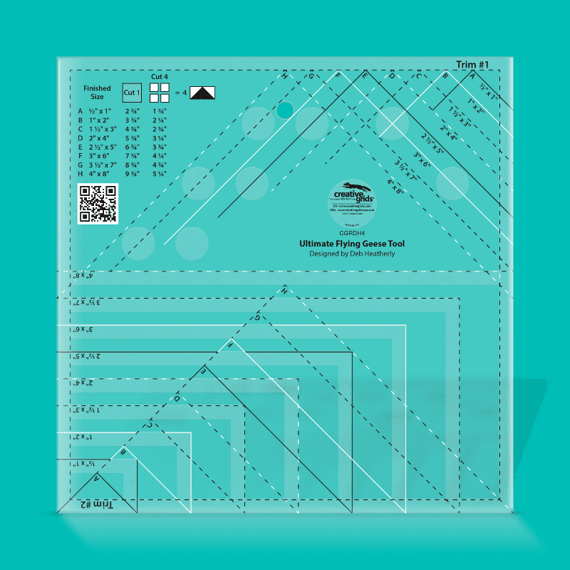 Creative Grids Rulers Stencils Templates Creative Grids Non slip: Ultimate Flying Geese Template and Quilt Ruler  - The Sewing Studio