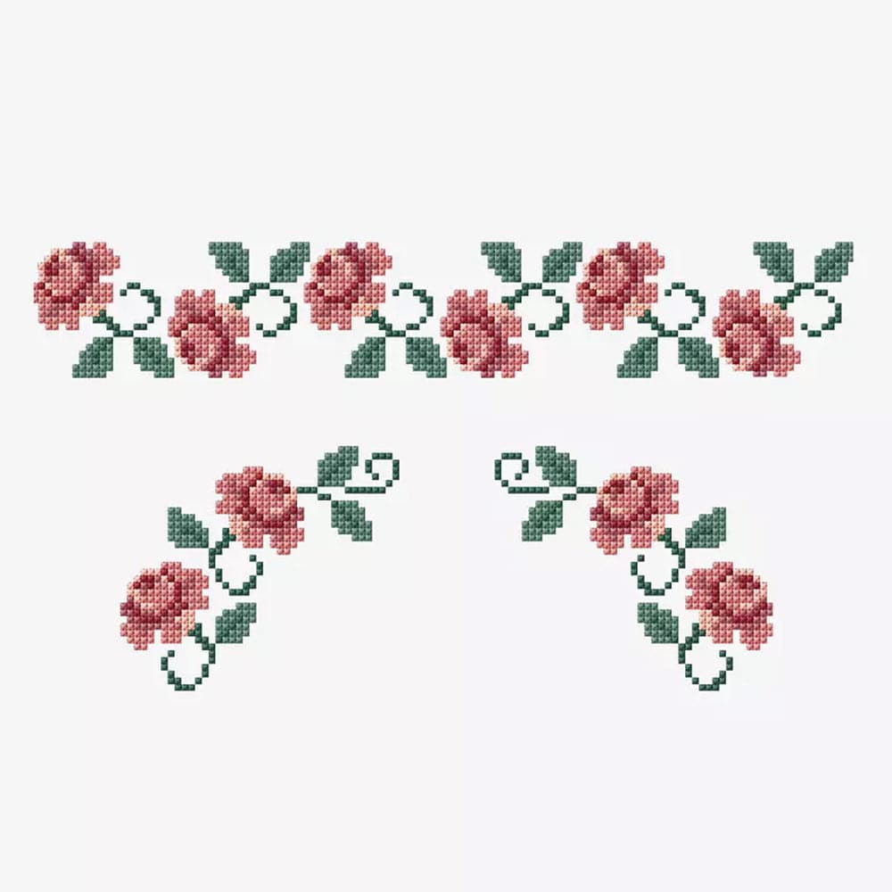 DMC Download Free Pattern: Rose Border (Cross Stitch)  - The Sewing Studio