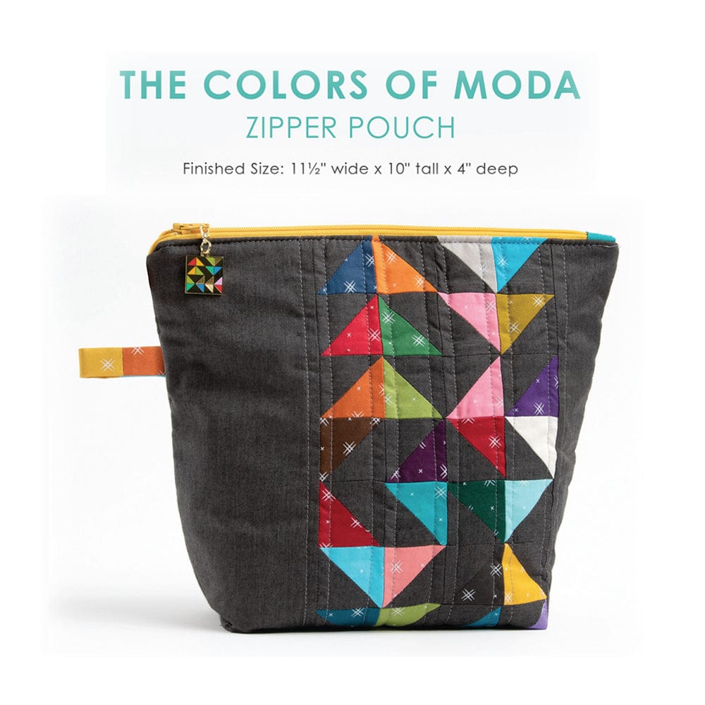 Fabric Editions Download Free Pattern: Colors of Moda Zipper Pouch  - The Sewing Studio