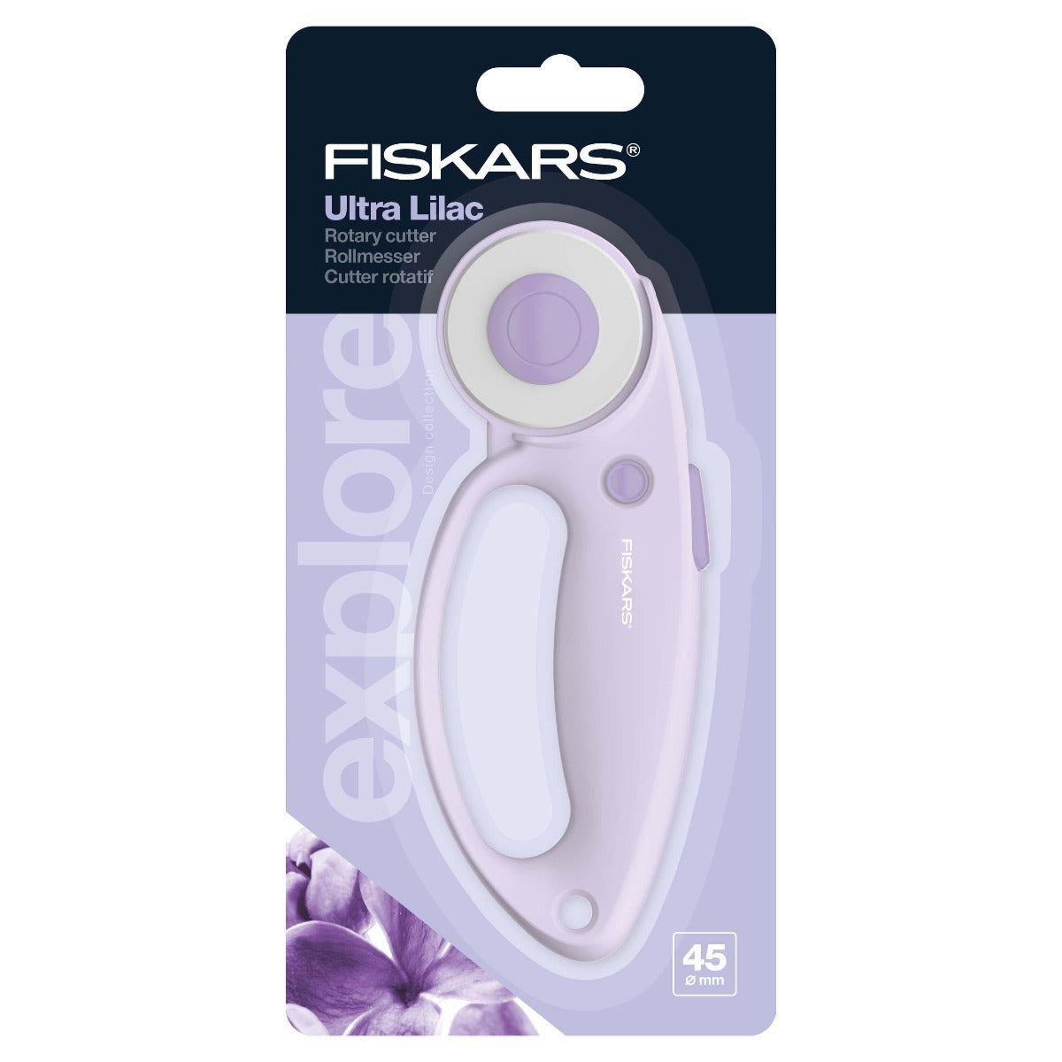 Fiskars Rotary Cutters Fiskars Ultra Lilac Straight Rotary Cutter 45mm  - The Sewing Studio