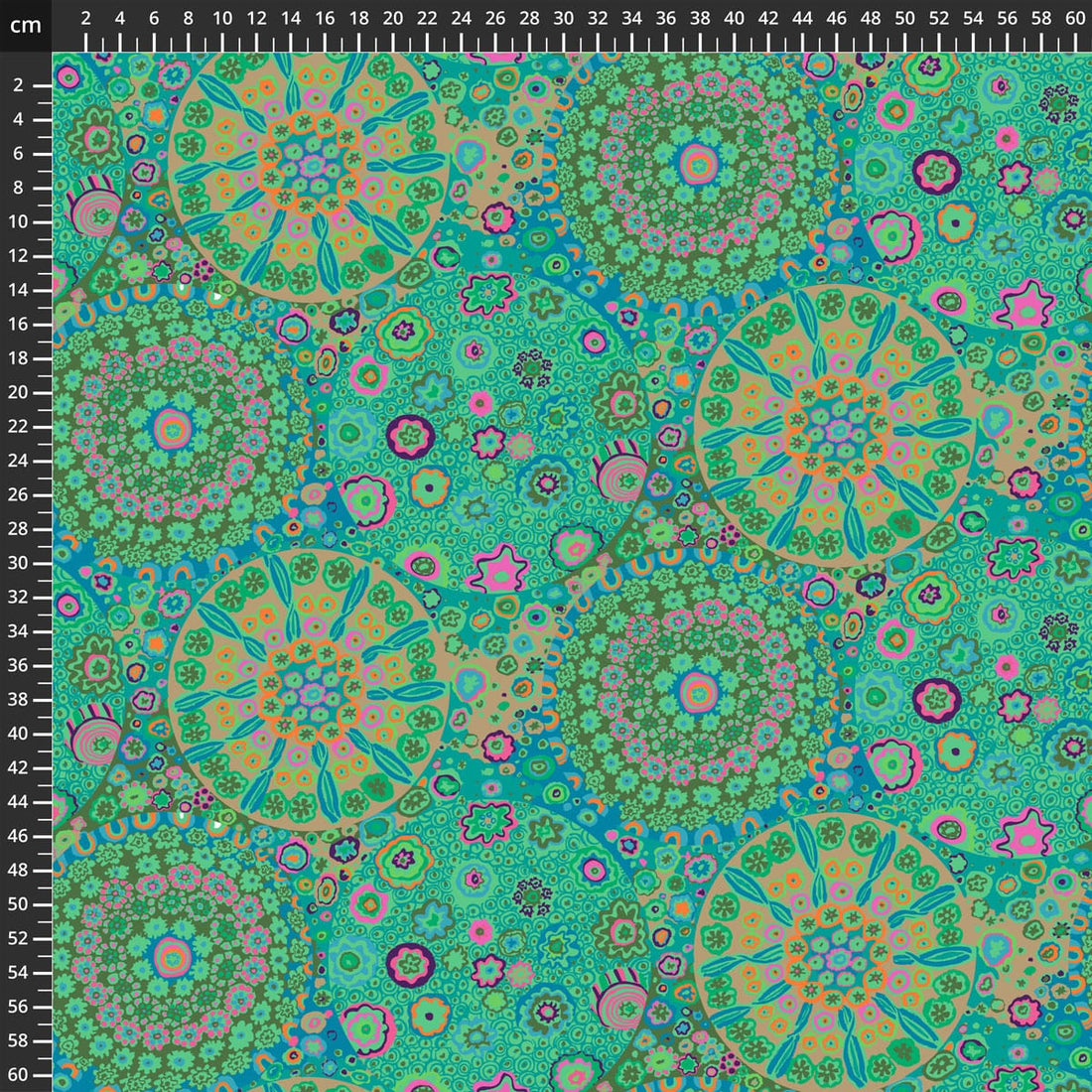 Freespirit Fabric Extra Wide Kaffe Fassett Fabric Quilt Backing Millefiore Jade. 108” wide.  - The Sewing Studio