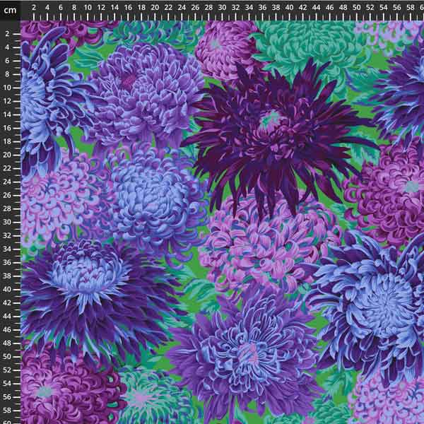 Freespirit Fabric Kaffe Fassett Fabric Japanese Chrysanthemum Purple  - The Sewing Studio