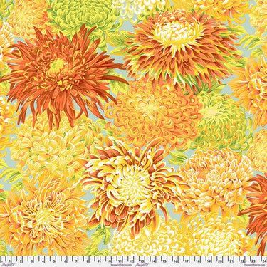 Freespirit Fabric Kaffe Fassett Fabric Japanese Chrysanthemum Yellow  - The Sewing Studio for sale UK - The Sewing Studio