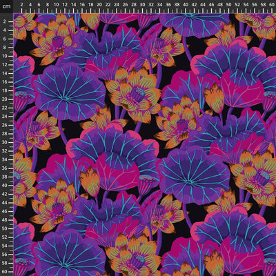 Kaffe Fassett Fabric Lake Blossoms Black