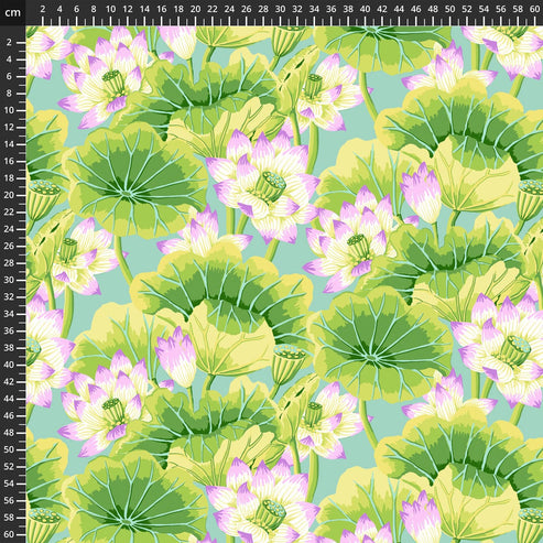 Freespirit Fabric Kaffe Fassett Fabric Lake Blossoms Green  - The Sewing Studio