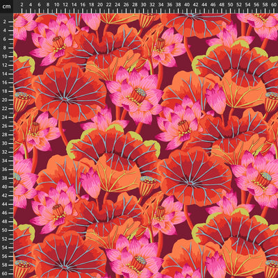 Kaffe Fassett Fabric Lake Blossoms Red