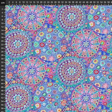 Freespirit Fabric Kaffe Fassett Fabric Millefiore Aqua  - The Sewing Studio for sale UK - The Sewing Studio